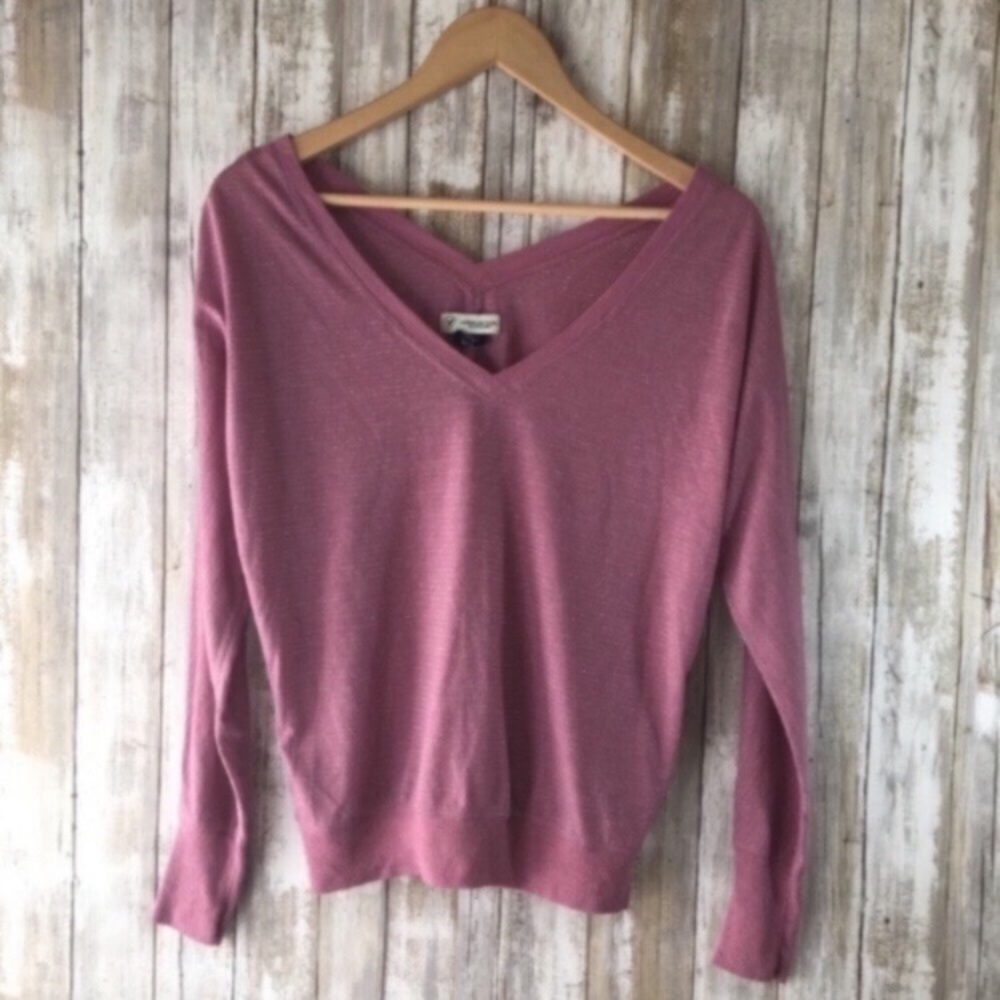 American Eagle Purple Shimmer Long Sleeve